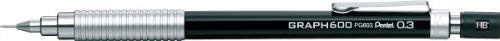 Pentel Drafting Pencil Graph 600, 0.3mm, Black Body (PG603-A)