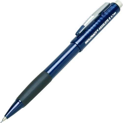 7520-01-451-2268 SKILCRAFT Absolute III Mechanical Pencil - 0.7 mm Lead Size - Blue Barrel - 6 / Box