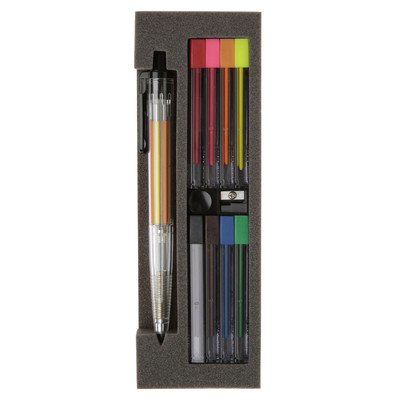 MUJI polycarbonate mechanical pencil 8 colour spare lead Japan