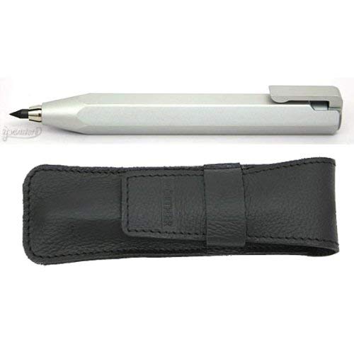 Worther Shorty 3.15 mm Clutch Pencil, Natural Aluminum with Leather Case