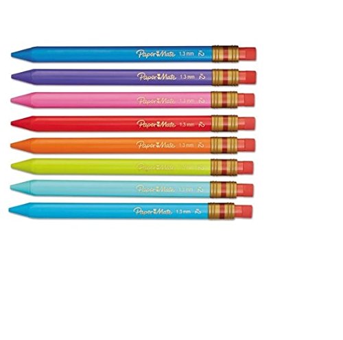 Paper Mate Mates 1.3mm Mechanical Pencils, 8 Colored Barrel Mechanical Pencils (1862168) (2, 8 Pack)