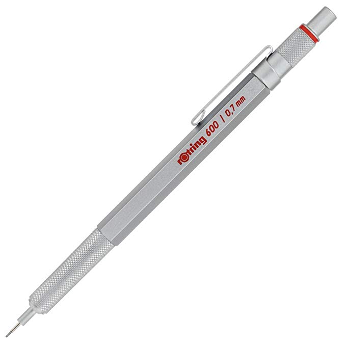 rOtring 600 Series Mechanical Pencil, 0.7mm, Silver Body (502617)