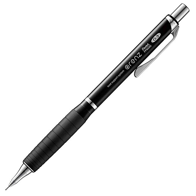 Pentel Mechanical Pencil, Orenz, with Rubber Grip, 0.3mm, Black (XPP603G-A)