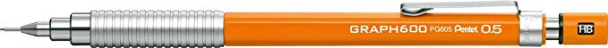 Pentel Drafting Pencil Graph 600, 0.5mm, Orange Body (PG605-F)