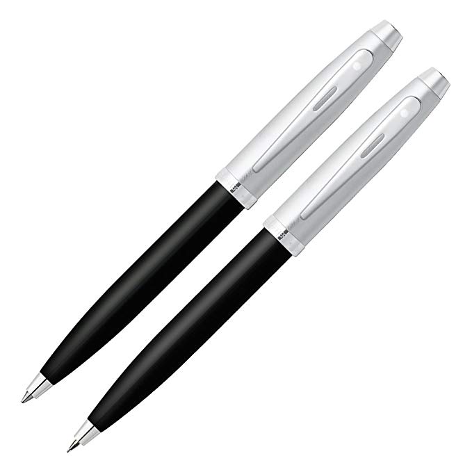 Sheaffer Gift Collection 100 Series Ball Point and Mechanical Pencils Set, Glossy Black Barrel with Chrome Cap with Refill and Lead (SH/9313-9)