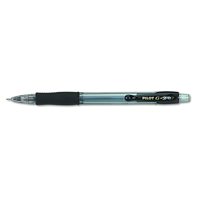 Pilot 51015 G-2 Mechanical Pencil, 0.7mm, Clear w/Black Accents (Pack of 12)
