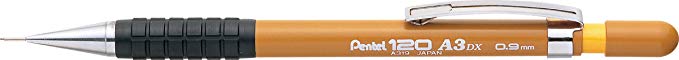 Pentel Of America Ltd Automatic Drafting Pencil, Refillable, 120 a3dx .9mm, Mustard