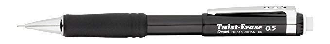 Pentel QE515A Twist-Erase III Mechanical Pencil, 0.5 mm, Black Barrel