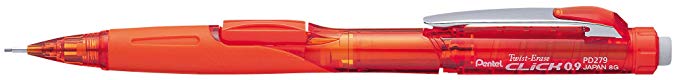 Pentel Twist-Erase Click Mechanical Pencil, Orange (PD279TF)