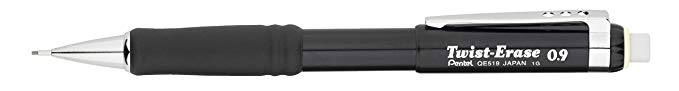 Pentel Twist-Erase III Automatic Pencil, 0.9 mm, Black (QE519A)