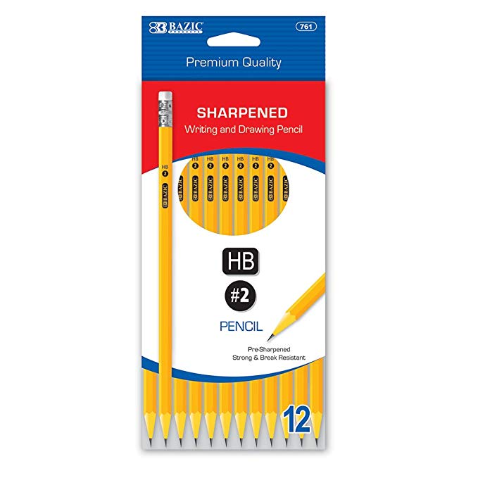 BAZIC Pre-Sharpened #2 Premium Yellow Pencil (12/Pack) (Case of 24)