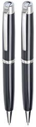 Marquis Metro Ball Pen & Mechanical Pencil Set, Black Lacquer Finish with Chrome Accents (WM/828/BK/C)