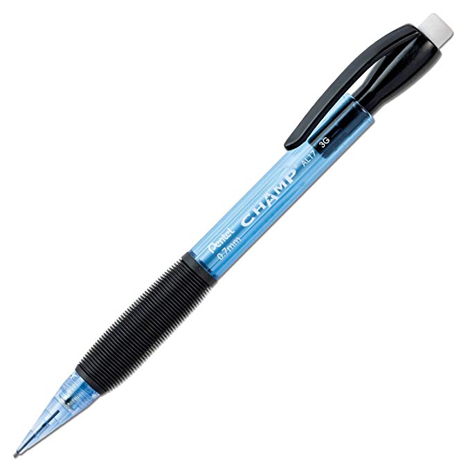 Pentel Champ Mechanical Pencil, 0.7mm, Blue Barrel, 12-Count (AL17C)