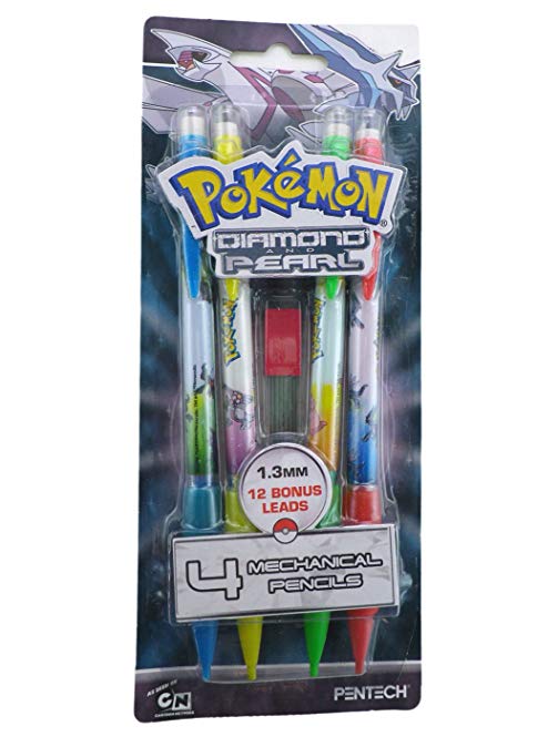 Pokemon 1.33mm Mechanical Pencils 4CT (Includes 12 bonus leads)