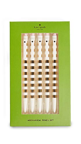 Kate Spade New York Women's Gold Stripe Pencil Set