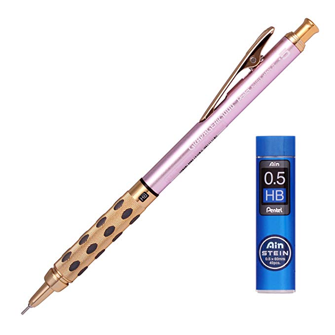 Pentel Graphgear 1000 Gold Limited Edition Mechanical Pencil (PG1015LG) Ain Lead (Pink)