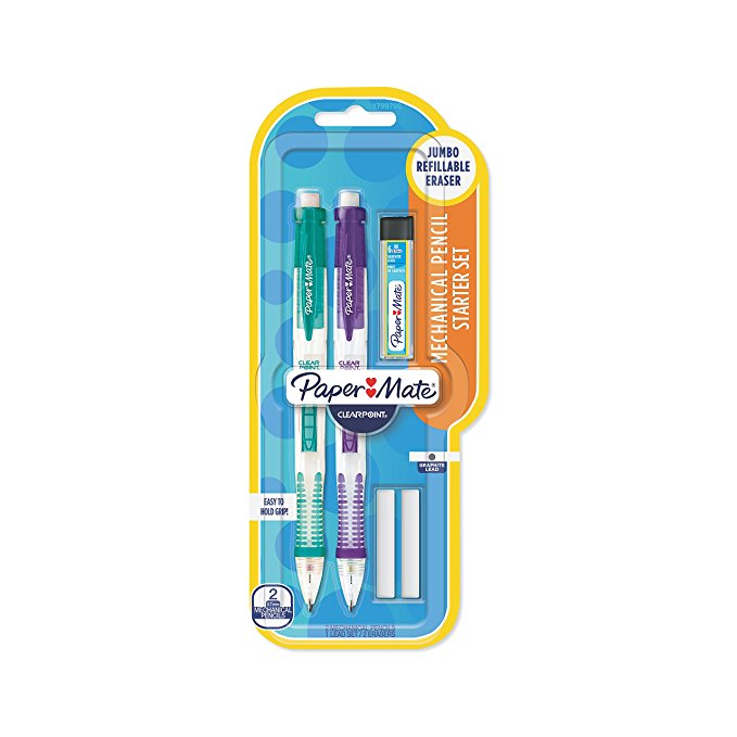 Paper Mate 56047PP Clearpoint 0.7mm Mechanical Pencil Starter Set, Assorted Colors