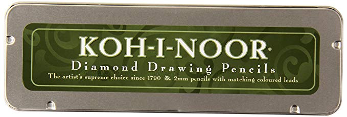 Koh-I-Noor : Diamond Drawing Mechanical Pencil Set : 5 Coloured & 1 Graphite Pencil with Eraser