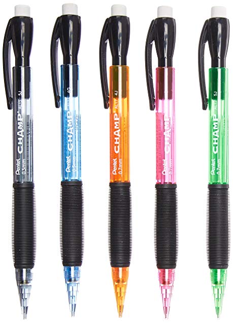 Pentel Champ Automatic Pencil, Lead Size: 0.5mm - Barrel Color: Assorted - 144/Display Box (AL157CH-144)